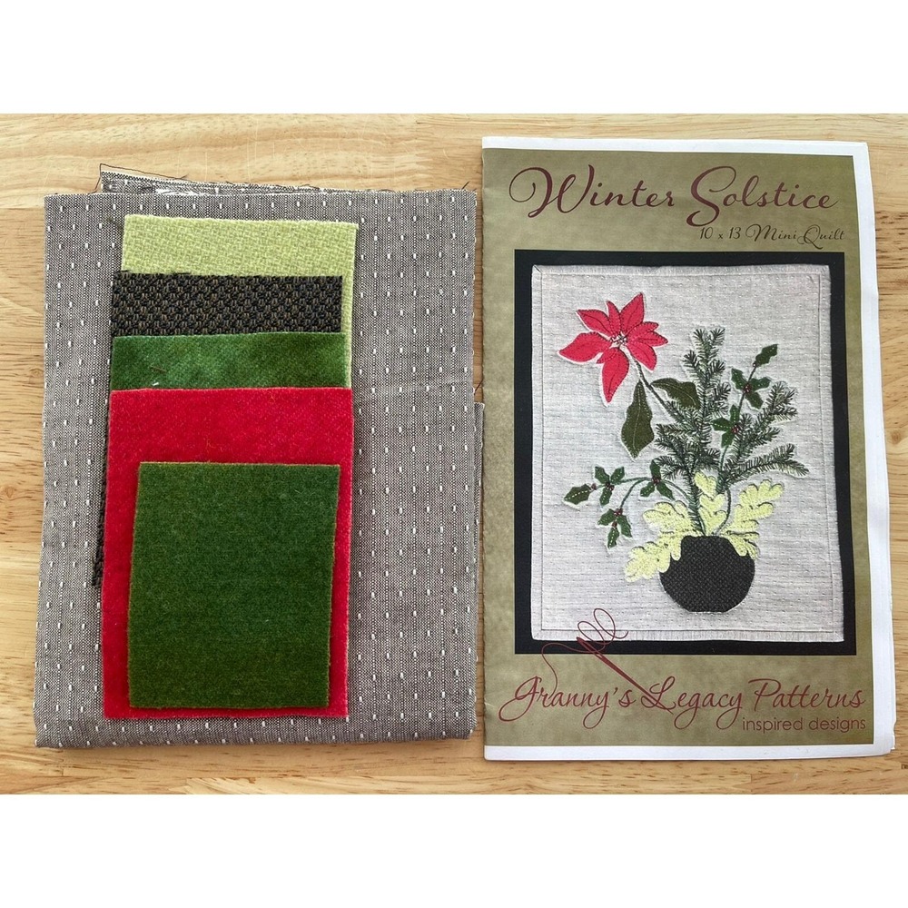 Granny's Legacy Patterns "Winter Solstice" Wool Appliqué 10"x13" Mini Quilt Kit